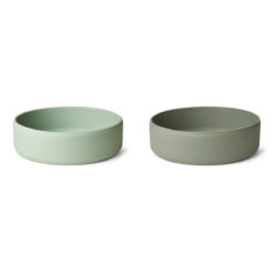 DELISTED Liewood Damina Silikon Kinderschüssel „Dusty mint / faune green mix“, 2er-Pack