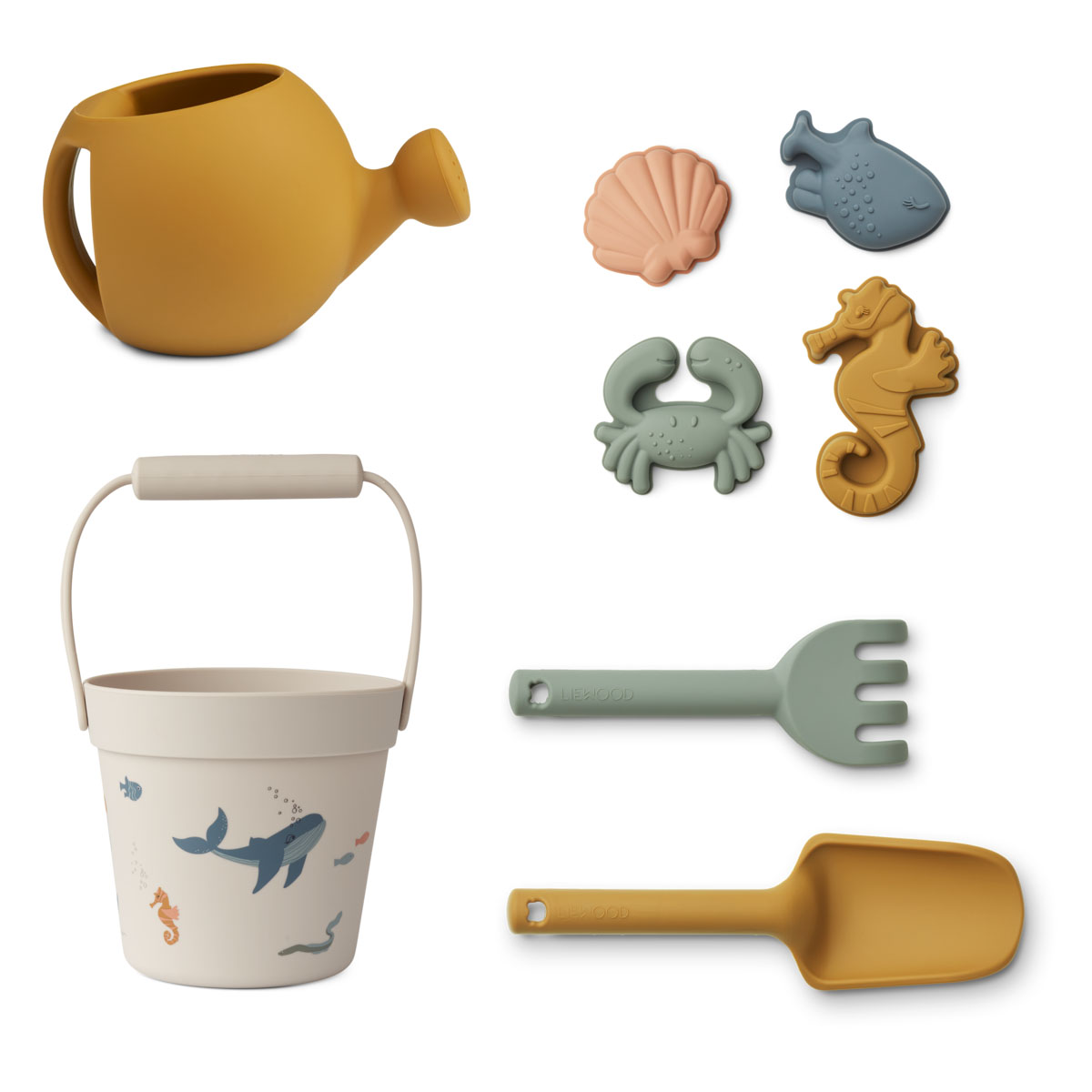 DELISTED Liewood Florence Strand- und Garten-Set „Sea creature / sandy mix“ , Silikon