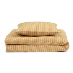 DELISTED Liewood Junior-Bettwäsche Ingeborg „Golden caramel / Sandy“, kariert, 140x100cm / 45x40