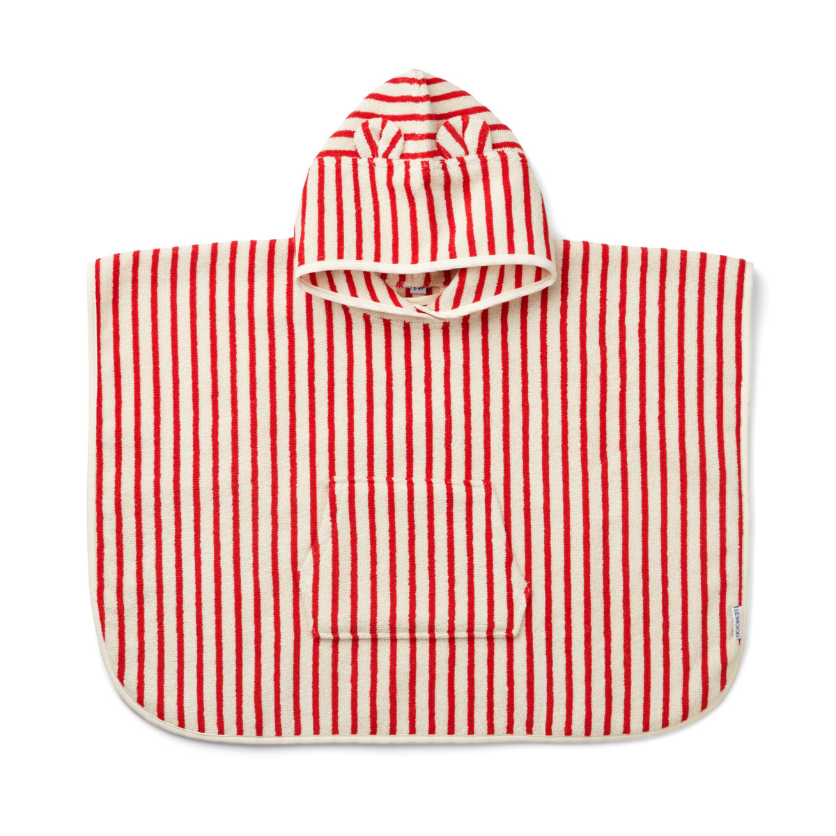 DELISTED Liewood Izzy Badeponcho „Apple red / creme“, gestreift