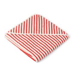 Liewood Kapuzenhandtuch Louie „Apple red : creme“, gestreift, 100x100cm 01