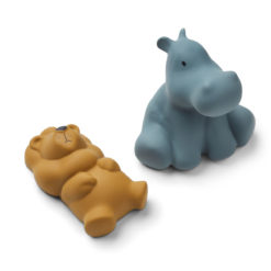 Liewood Vikky Badespielzeug „Safari / whale blue mix“, Silikon, 2er-Set
