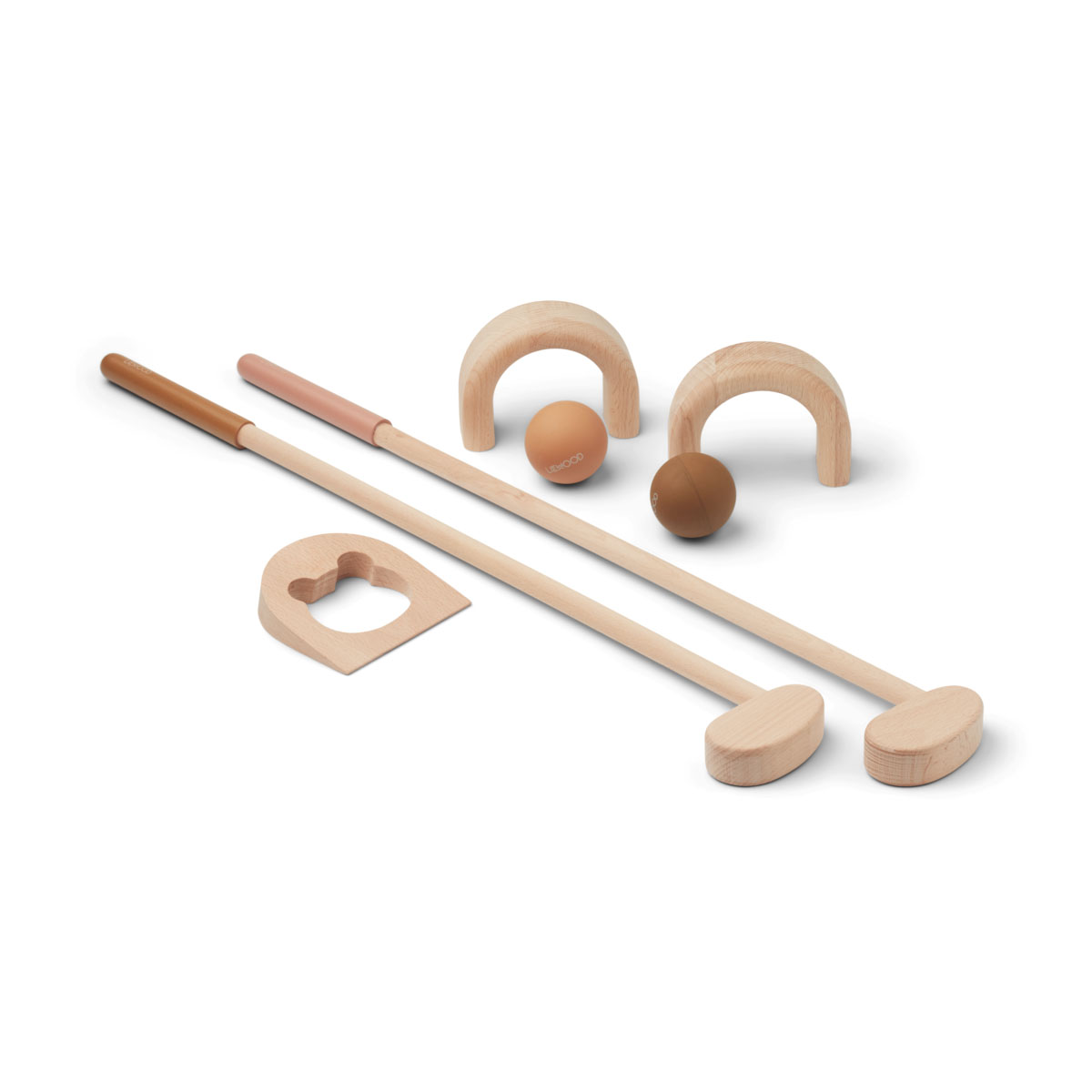 DELISTED Liewood Garten-Golf-Set Mary „Golden caramel / tuscany rose mix“, Buchenholz