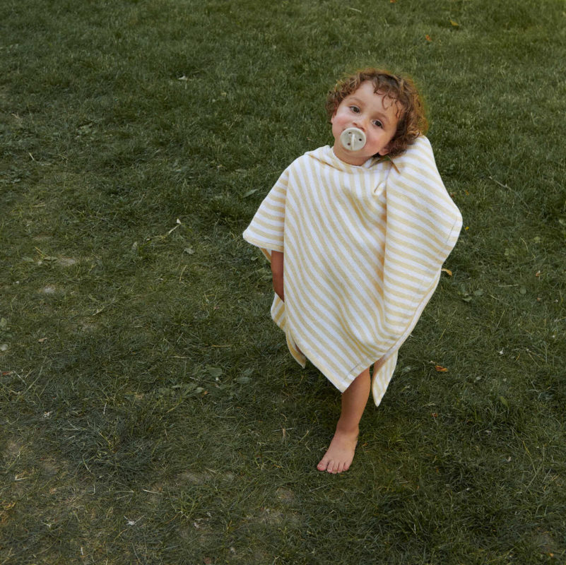 Liewood Paco Junior Poncho Stripe - White / Tuscany rose main image 1