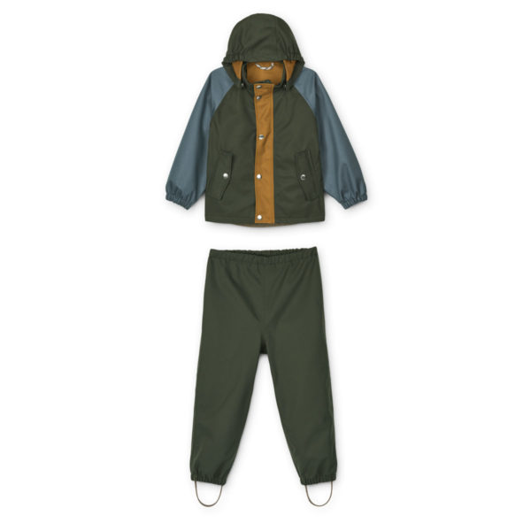 Liewood Parker Regenbekleidungs-Set „Whale blue multi mix“