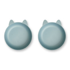 Liewood Solina Kinderschüssel „Rabbit sea blue“, aus PLA, 2er-Pack