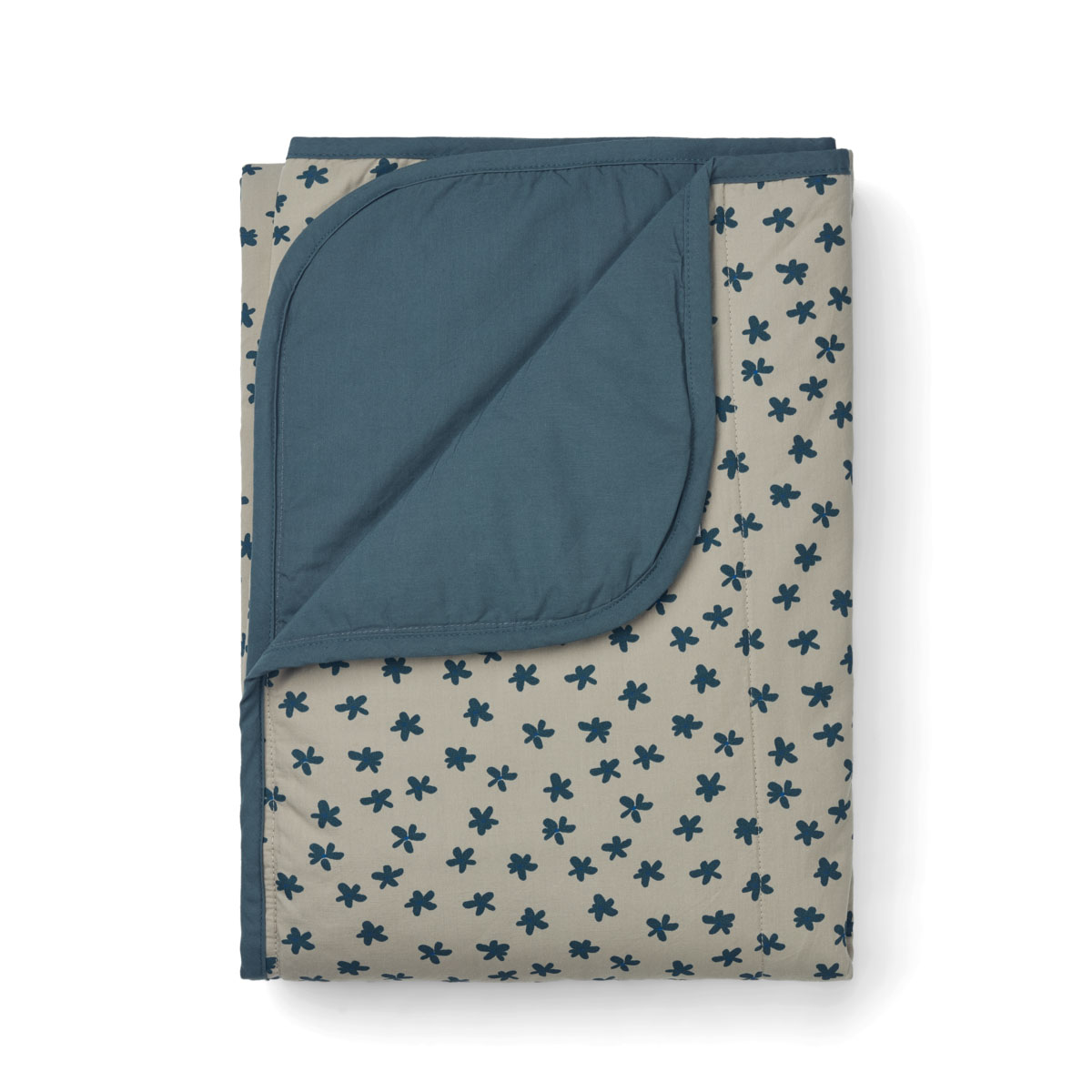 Liewood Steppdecke Syd „Floral / Nebelgrau“, 110x190cm