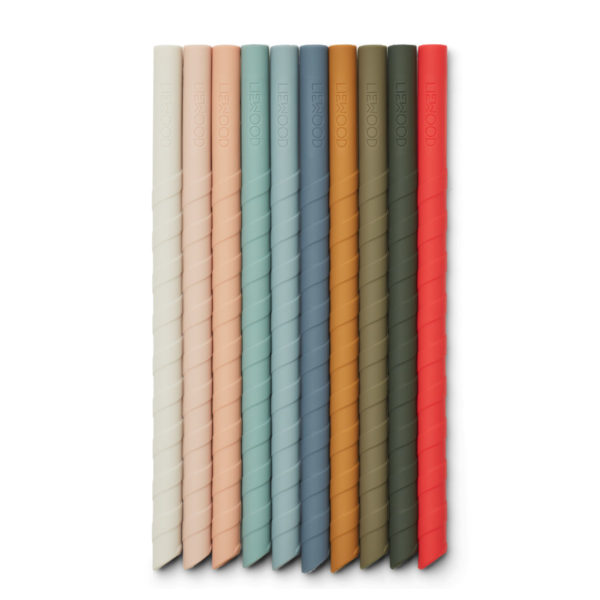 Liewood Timoti Strohhalme „Multi mix“ aus Silikon, 10er-Set