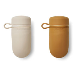 DELISTED Liewood Tanya Smoothie-Flasche „Sandy / golden caramel mix“, Silikon, 2er-Pack