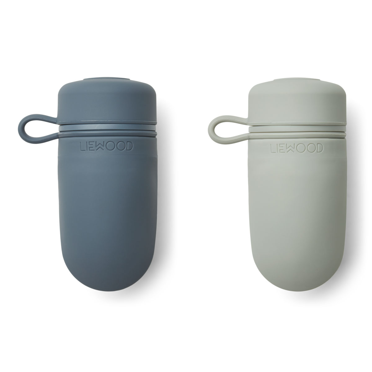 DELISTED Liewood Tanya Smoothie-Flasche „Whale blue / Dove blue mix“, Silikon, 2er-Pack