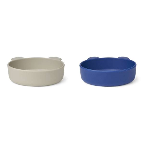 Liewood Vanessa Snackschale „Nebelgrau / Surf blue mix“, Silikon, 2er-Set, ø15cm – Bild 2