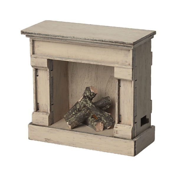 Maileg Miniatur-Kamin für das Puppenhaus „Off White“, Maus, H9cm – Bild 2