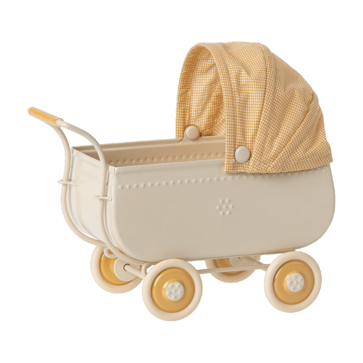 Maileg Vintage-Puppenwagen Yellow Micro, 15x10cm - Hipster Baby