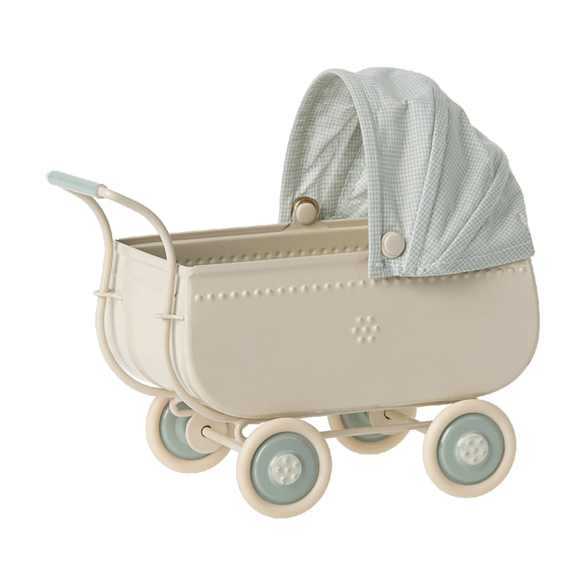 Maileg Vintage-Puppenwagen „Blue“ Micro, 15x10cm 01