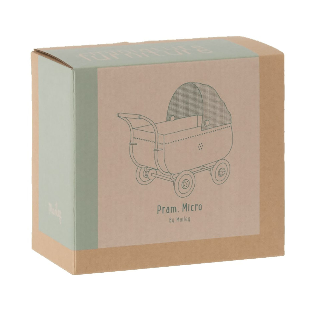 Maileg Vintage-Puppenwagen „Blue“ Micro, 15x10cm 03