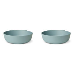 Liewood Solina Kinderschüssel „Rabbit sea blue“, aus PLA, 2er-Pack – Bild 2