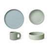 Liewood Andie Silikon Kindergeschirr-Set „Green multi mix“, 3er-Set