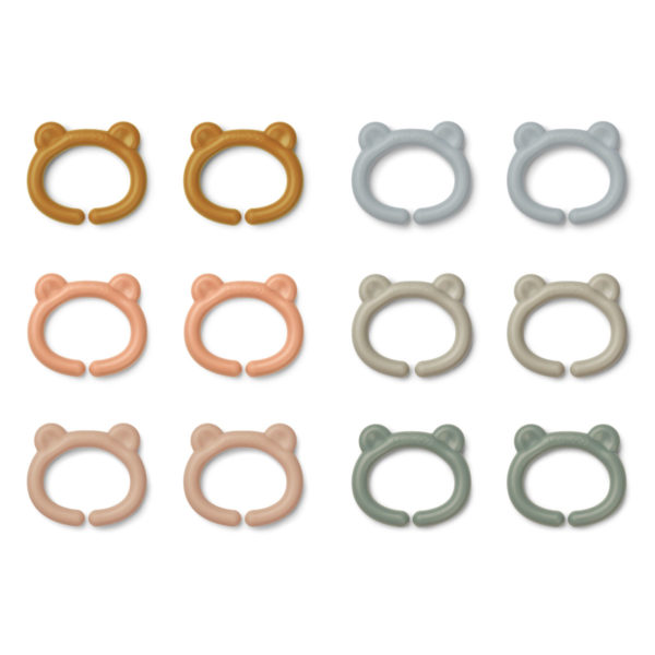 Liewood Benedict Multi Ring „Golden caramel multi mix“, 12er-Pack