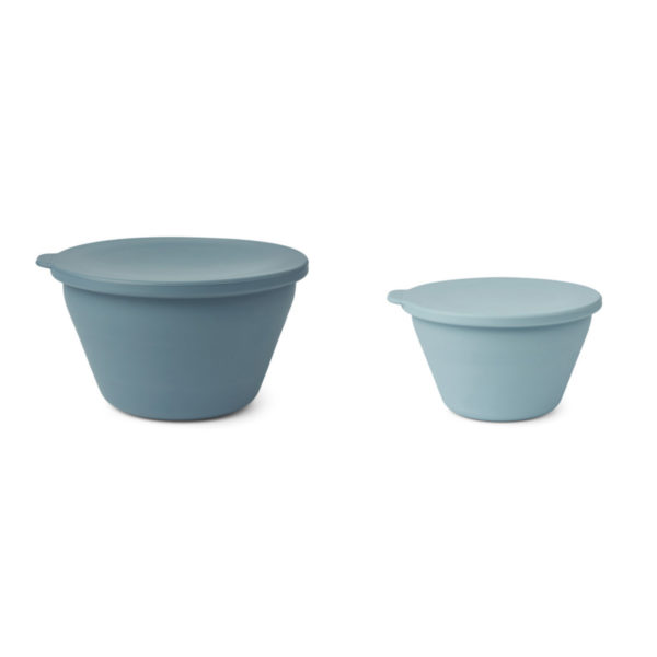 Liewood Dale faltbares Schalenset „Sea blue / whale blue mix“, Silikon, 2er-Set – Bild 2