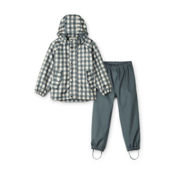 Liewood Parker Regenbekleidungs-Set „Whale blue multi mix“, Gr. 122