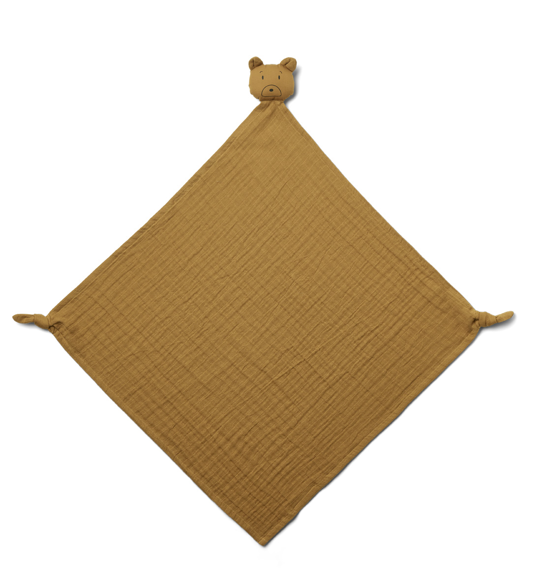 Liewood Robbie Musselin Kuscheltuch „Mr Bear golden caramel“, 60x60cm 01
