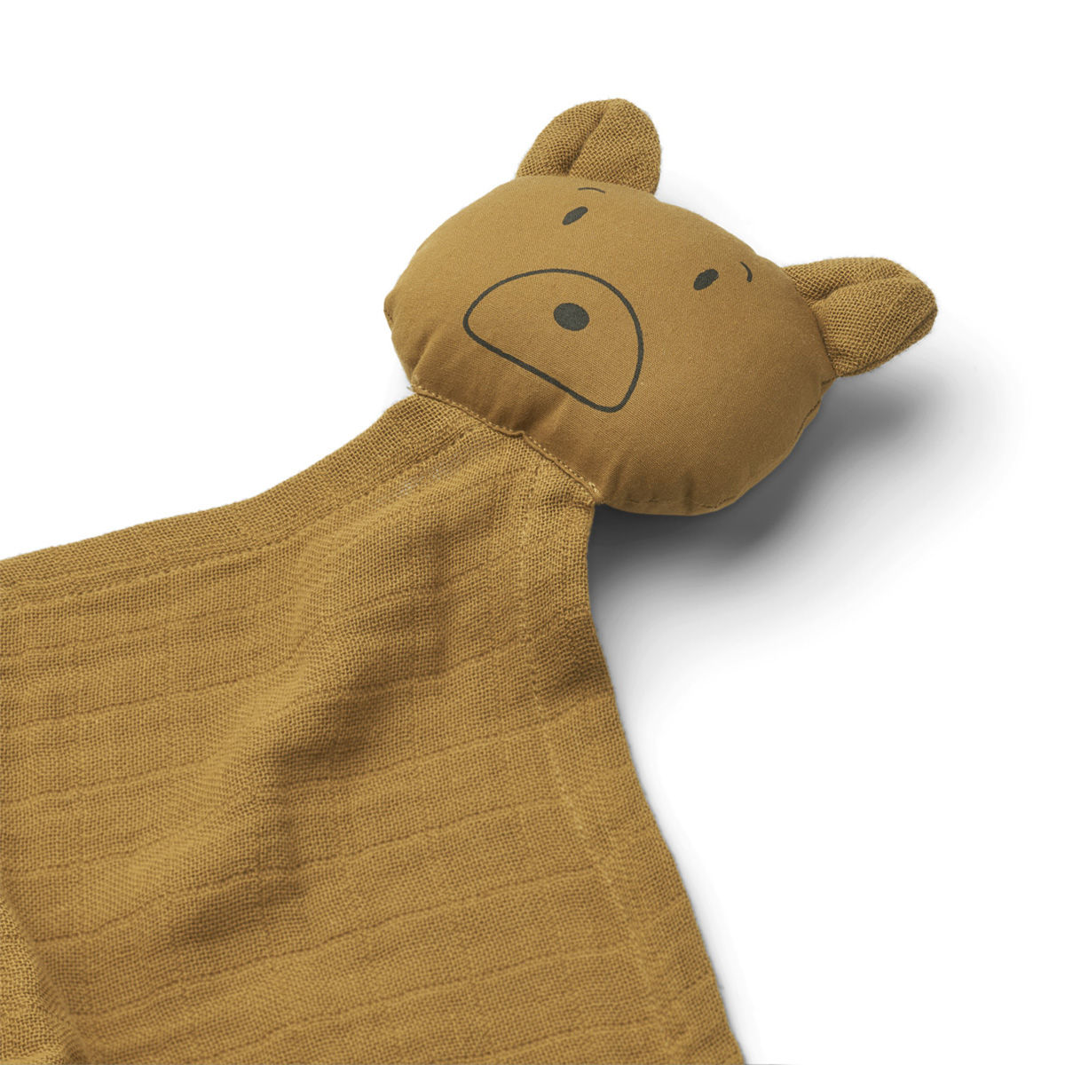 Liewood Robbie Musselin Kuscheltuch „Mr Bear golden caramel“, 60x60cm 02