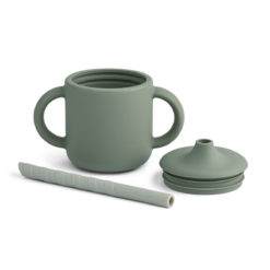 Liewood Cameron Silikon Schnabeltasse „Faune green / Dove blue mix“