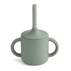 Liewood Cameron Silikon Schnabeltasse „Faune green / Dove blue mix“