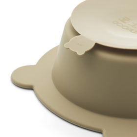 Liewood Peony Babyschüssel mit Saugnapf „Sandy / Oat mix“, Silikon, 2er-Set, ø16cm – Bild 3