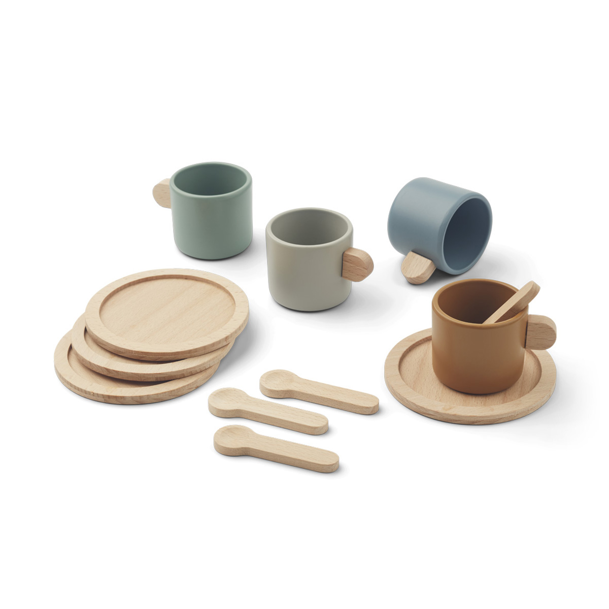 DELISTED Liewood Spielgeschirr Callum „Blue multi mix“, Buchenholz