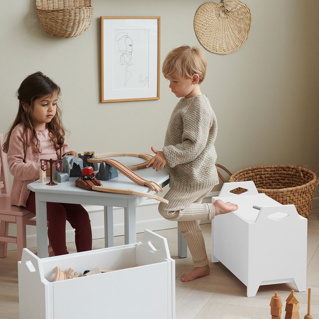 Cam Cam Luca Aufbewahrungs-Hocker „Weiß“, FSC Mix 05