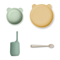 Liewood Cathy Babygeschirr-Set „Mr Bear / Sandy multi mix“, 5-teilig, Silikon