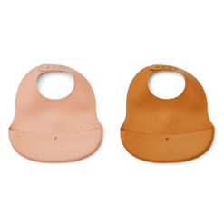 Liewood Ember Silikon-Lätzchen „Tuscany rose / Mustard mix“, 2er-Set