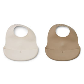 Liewood Ember Silikon-Lätzchen „Sandy / Oat mix“, 2er-Set
