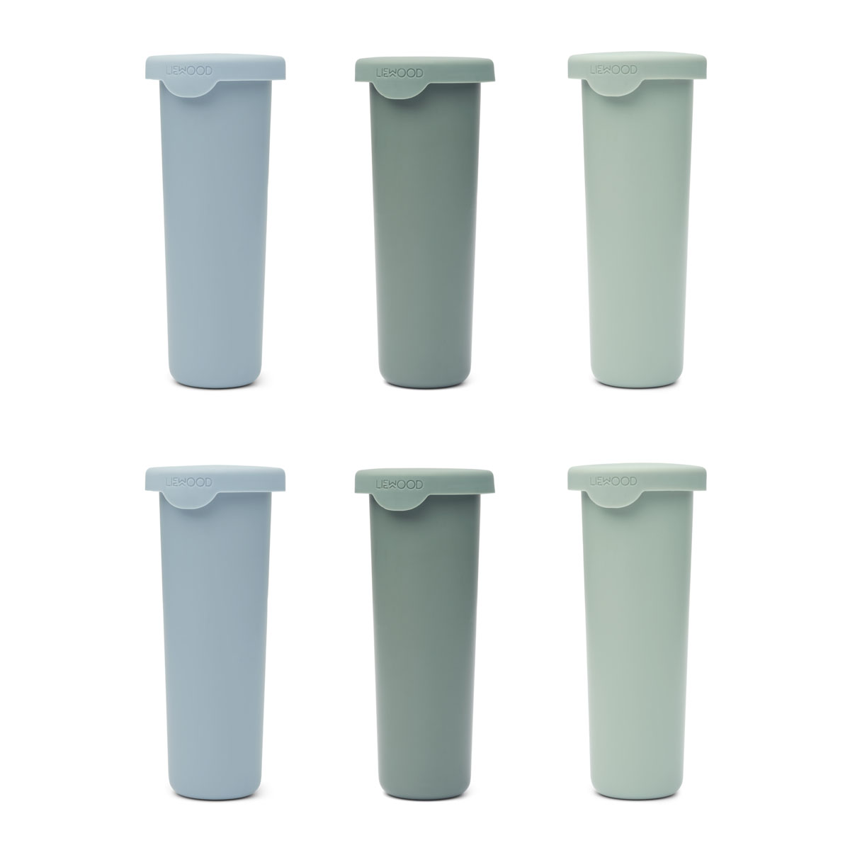 DELISTED Liewood Gianni Edelstahl-Eisformen „Green multi mix“, 6er-Set