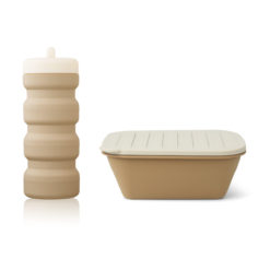 Liewood Jose Lunchbox-Set „Sandy / Oat mix“, faltbar