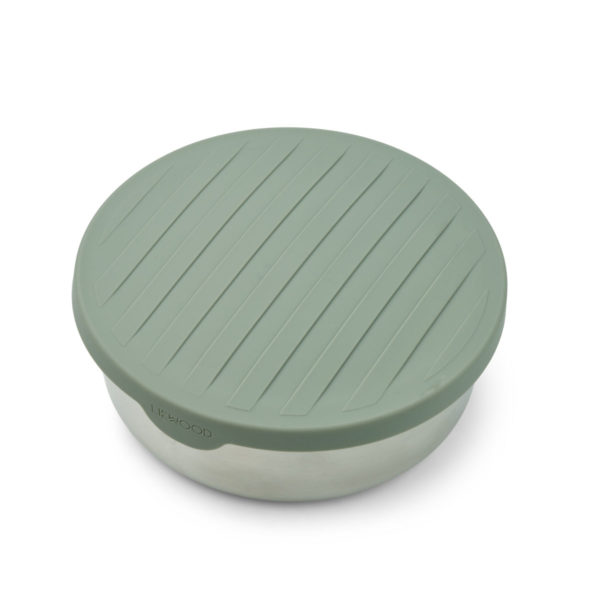 DELISTED Liewood Liby Trennschüssel „Faune green“, Edelstahl mit Silikon-Deckel