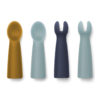 Liewood Terra Babybesteck-Set „Sea blue multi mix“, 4-Pack, Silikon 1
