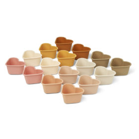 Liewood Tilo Cup Cake Backformen „Heart : Rose multi mix“, 16er-Set, Silikon 01