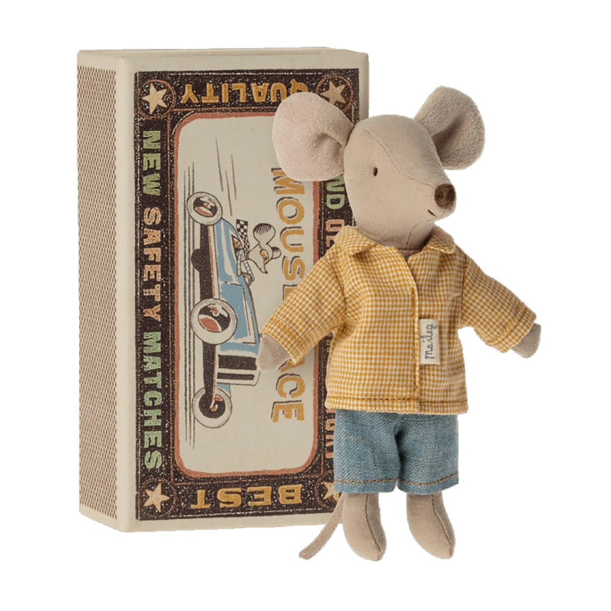 Maileg Big Brother Maus in der Box „mit kariertem Hemd“ - H13cm 02