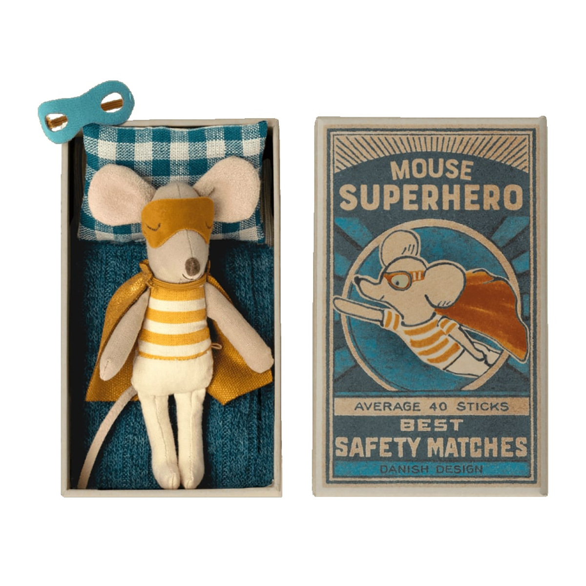 DELISTED Maileg Little Brother Superheld Maus in der Box, H11cm – Bild 3