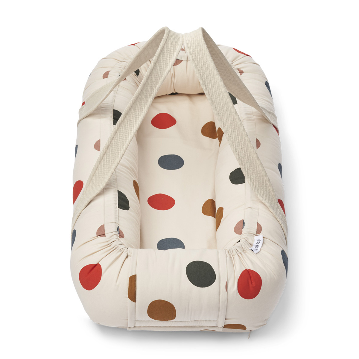 DELISTED Liewood Gro Babylift / Babynest „Multi mega dots / Sea shell mix“, Bio-Baumwolle – Bild 2