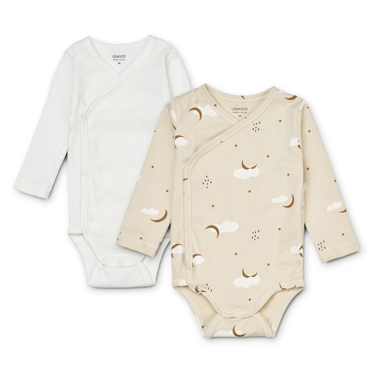 Liewood Baby-Body Hali „Stargazer / Foggy mix“, 2er-Set, Gr. 56-74