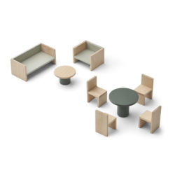 Liewood Puppenhausmöbel Gillian „Hunter green mix“, 8-teiliges Set