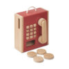 Liewood Spielzeug-Münztelefon Rufus „Pale tuscany / Apple red“, Buchenholz