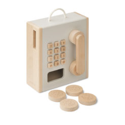 Liewood Spielzeug-Münztelefon Rufus „Oat / Sandy mix“, Buchenholz