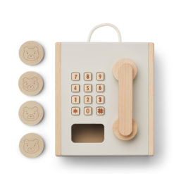 Liewood Spielzeug-Münztelefon Rufus „Oat / Sandy mix“, Buchenholz