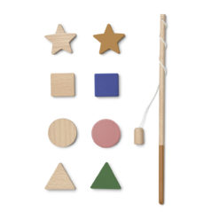 Liewood Angelspiel Sebastian „Geometric / Surf blue multi mix“, Buchenholz