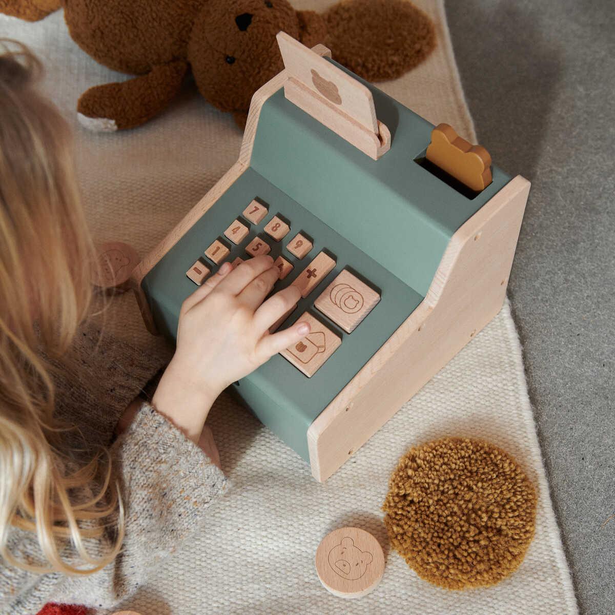 DELISTED Liewood Kinderkasse Buck „Faune green / Golden caramel mix“, Buchenholz – Bild 4