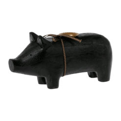 Maileg Holzschwein, schwarzer Kerzenhalter, medium, 2-flammig, 19cm 14-2801-01_01